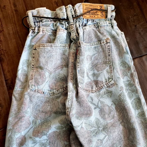 GANNI X LEVIS collab rose print baggy jeans - Picture 6 of 15